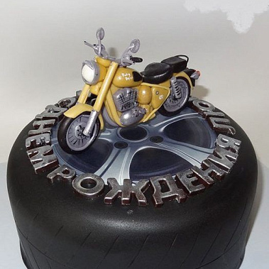 Торт жёлтый мотоцикл купить - чебоксары.сладкоежкин.рф